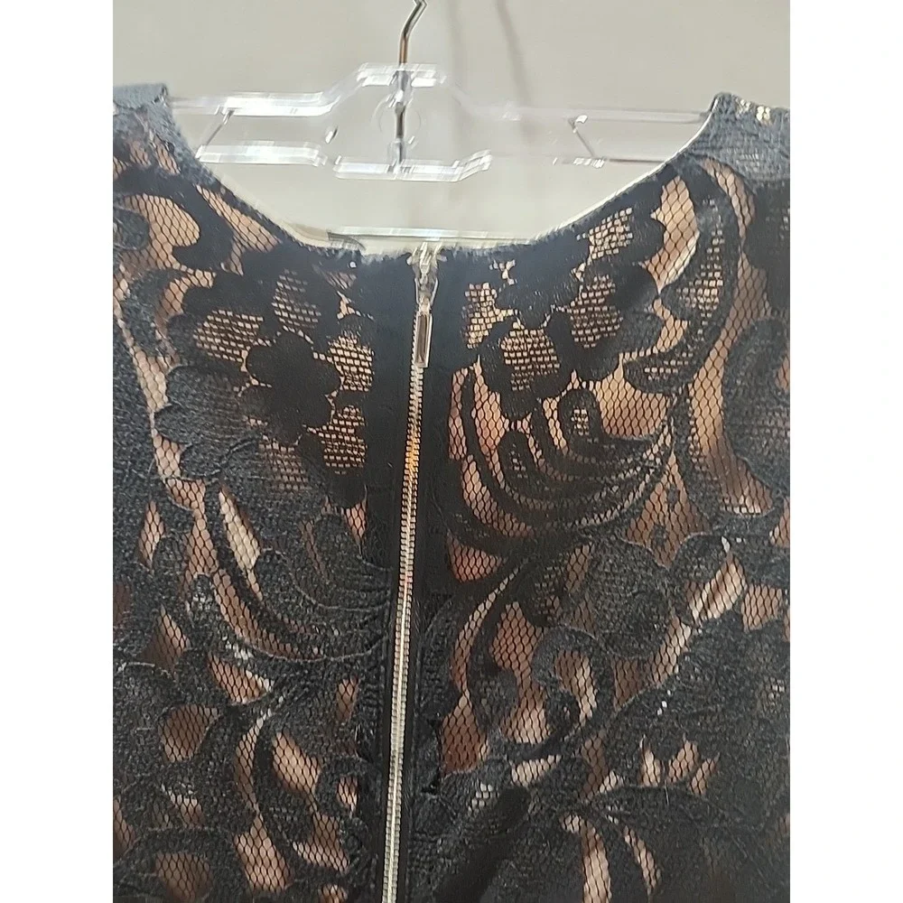 Mossimo Black Lace Dress With Beige Under Slip Size Large